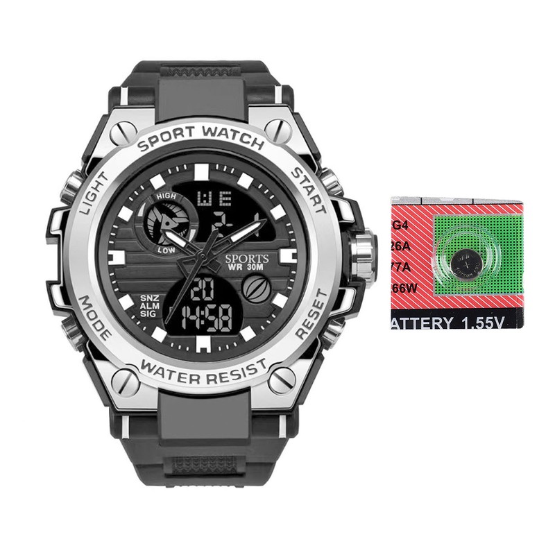 LED Sports Watch Electric Luminous Shook Proof Multi Function Quartz