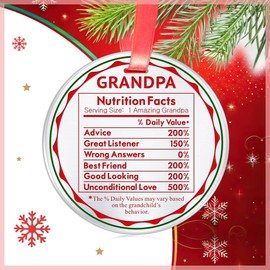 Christmas Ornament Gifts for Grandpa- Funny Gift from Grandson Granddaughter- Christmas Decorations