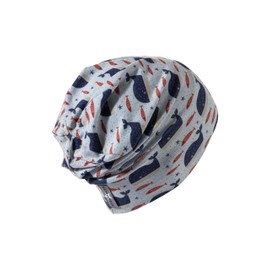 Sterntaler Beanie Jersey Whale Print - Baby Hat Made of Flame Yarn Jersey with UV Protection 50 - Lightweight Hat with Whale Print Protects the Head from the Sun on Hot Days, grey, 51