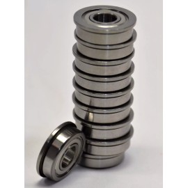 QBBC FR6-ZZ C3 Flanged Premium Shielded Ball Bearing, 3/8"x7/8"x.281