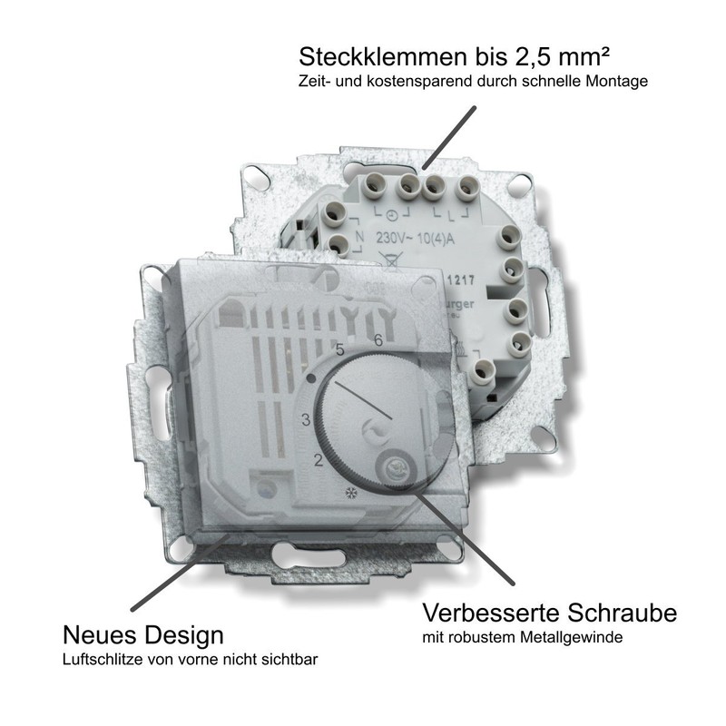 Halmburger Room Thermostat RTR-5510rg Including Jung AS 500 Single Frame