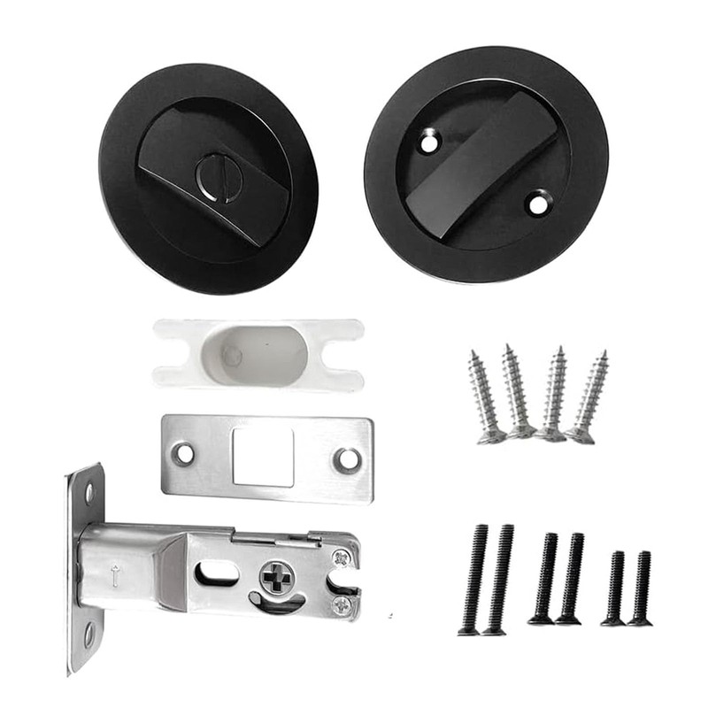 Betensh Keyless Pocket Door Lock - Round Sliding Door Handle,