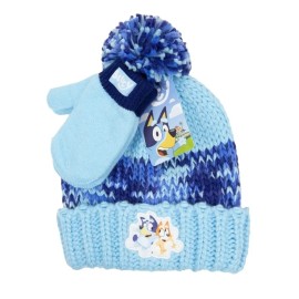 Bluey Toddler Boy's / Girl's 2pc Cuffed Pom Chunky Knit Beanie and Mittens Set