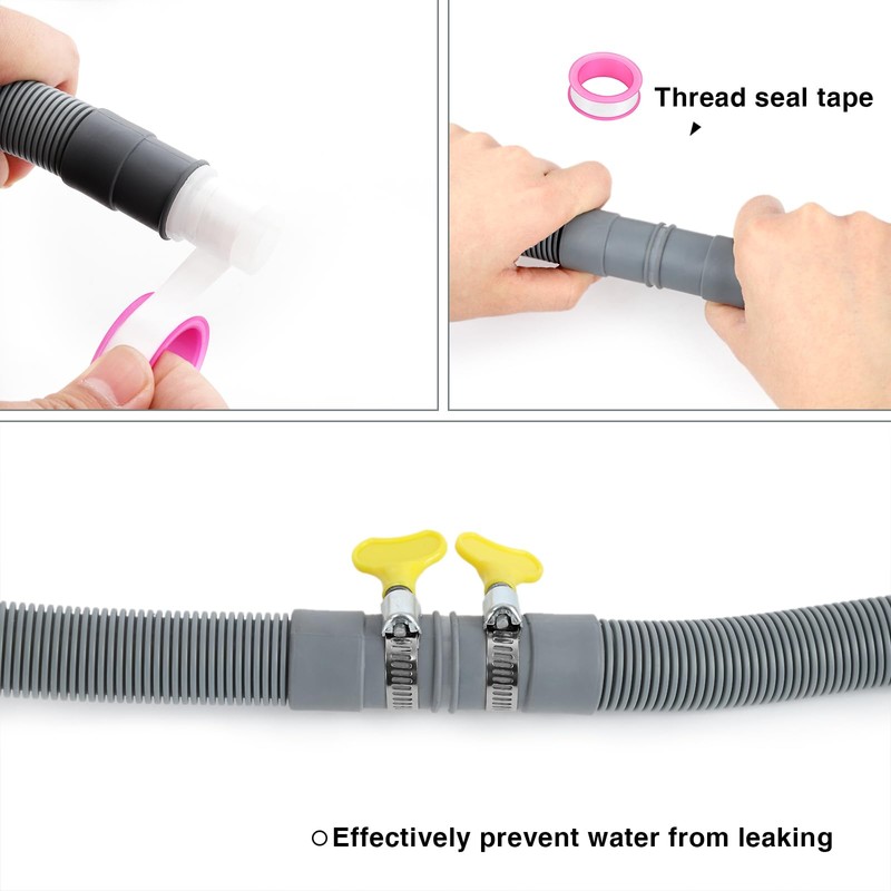2M Universal Replacement Drain Hose Extension Kit for Washing Machine,