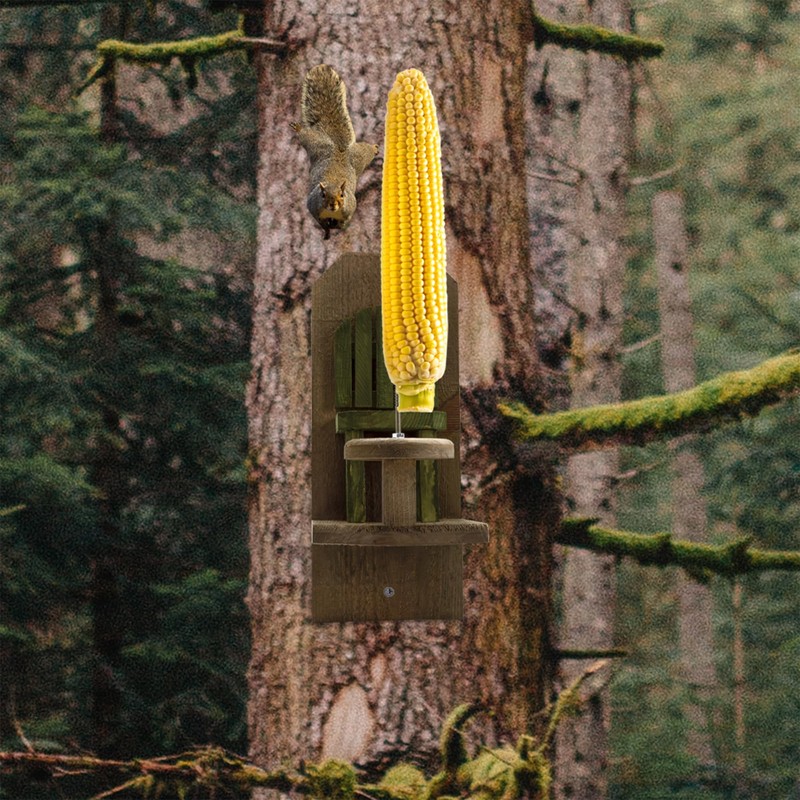 Uncle Dunkels’ Chair Squirrel Feeder, Handmade Wood Table and Chair
