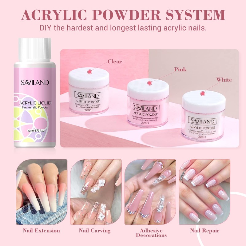 SAVILAND Acrylic Nail Kit with Drill: Professional Nails Kit Acrylic