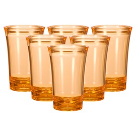 sourcing map 6pcs Shot Glasses 1.2oz Polystyrene Shot Glasses Ombre Multicolored Shot Glasses Bulk for Cocktail Round Shot Glasses Spirits Liquors, Orange