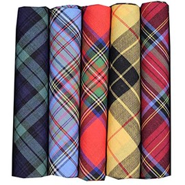 Soprano pack of 5 popular Tartan patterns Cotton Pocket Squares
