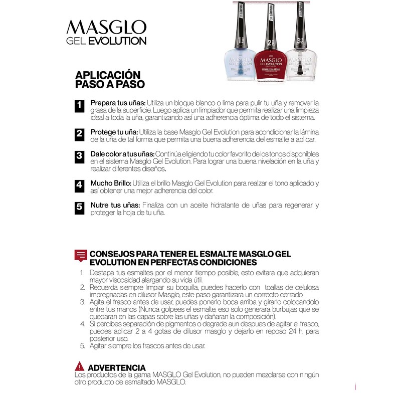 Masglo Gel Evolution Esmalte Efecto Gel – Tono Blanco Nácar