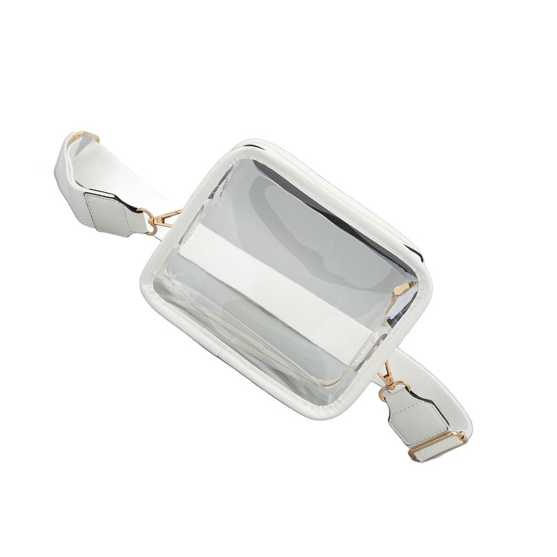 Clear Shoulder Bag PVC Zippered Waterproof Stadium Approved Purse for
