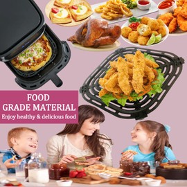 QLRGNE 6QT Air Fryer Crisper Plate Tray for Bella Pro Series/Paris Hilton Air Fryers, Upgraded Nonstick Air Fryer Rack Grill Pan Plate Insert Grate Shelf Grid for Bella 6QT Air Fryer, Dishwasher Safe