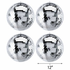 ProX MB-12 12" ABS DJ Club Effect Lighting Mirror Disco Balls 4 Pack