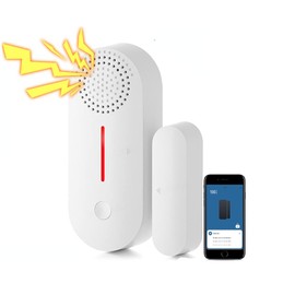 UanTii Tuya WiFi Door Window Detector with Light Sound Alarm Wireless Door Alarm Sensor for Home Security Smart Home Door Sensor Smart Life App Push Notification Compatible with Alexa and Google Home