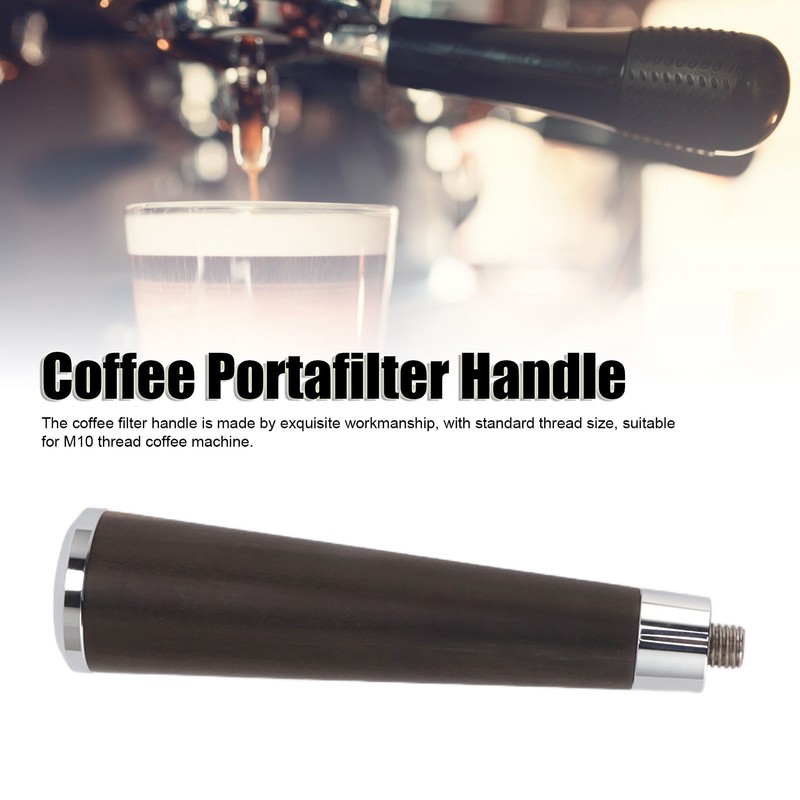 Coffee Portafilter Handle M10 Thread Black Rosewood Ergonomically Smoothly Wooden