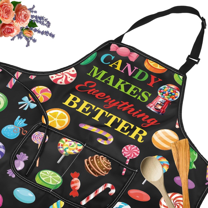 JXGZSO Sweet Candy Apron Candy Makes Everthing Better Apron With