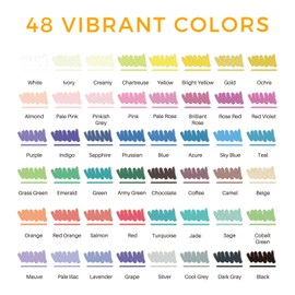 TANMIT 48 Colors Acrylic Paint Pens, Dual Tip Acrylic Paint Markers with Brush Tip and Fine Tip, Acrylic Pens for Rock Painting, Wood, Canvas, Stone, Glass, Ceramic,DIY Crafts Making Art Supplies