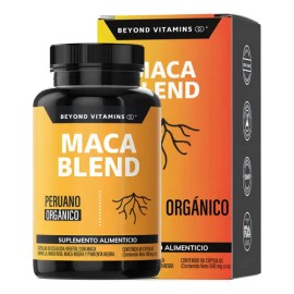Maca Blend | Maca Peruana Orgánica + Pimienta Negra | Maca Negra Maca Amarilla Maca Roja | Sin Azúcar - Suplemento Alimenticio Vegano Beyond Vitamins - 60 Cápsulas