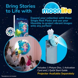 Moonlite Storytime Monsters Inc Storybook Reel, A Magical Way to Read Together, Digital Story for Projector, Fun Sound Effects, Learning Gifts for Kids Ages 1 Year and Up