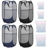 4Pcs Mesh Pop Up Laundry Hamper, FHDUSRYO Foldable Pop Up