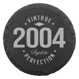 2004 Slate Coaster Drink Mat Birthday Occasion Gift For Him/For Her, ‘Vintage Aged To Perfection’ - Unique Present for Son, Daughter, Friend, Boyfriend, Girlfriend.