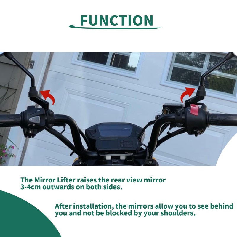 M10 Motorcycle Mirror Extenders, 2 Right Hand Threads, PSLER Motorcycle