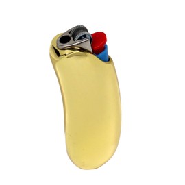 HUMWE Portable Banana Shape Metal Lighter Case Cover Holder Sleeve Pouches Grasps Comfort for BIC Mini Size Lighter J5 (Golden-Mini)