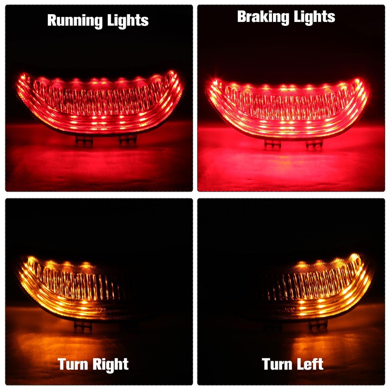 JMTBNO motorcycle Smoked LED Tail Light, 12V Motorcycle Brake Lights