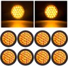 8pcs 4 Inch Round Amber Strobe Lights 24 LED Trailer