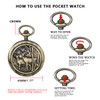 Double Opening Case Bronze Mechanical Pocket Watch Deer Hollow Case,