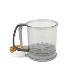 Flour Sifter,Sifter for Baking,4.7x5.9in Abs Powdered Sugar Shaker Duster Handheld Double Layer Filter Mesh Flour Strainer Colander with Lid for Kitchen