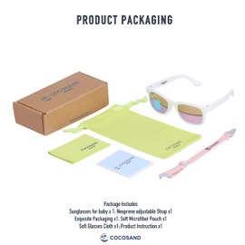 COCOSAND Baby Polarized Sunglasses with Strap UV Protection for Girl Boy Infant Toddler Newborn 0-24 Months