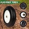 14.5" Flat-Free Solid Wheelbarrow Tire & Wheel 3.50-8 Universal Fit