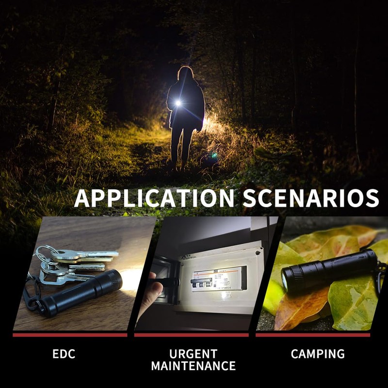 MIJOMI EDC Keychain Flashlight,100 High Lumen K2 Mini LED Light