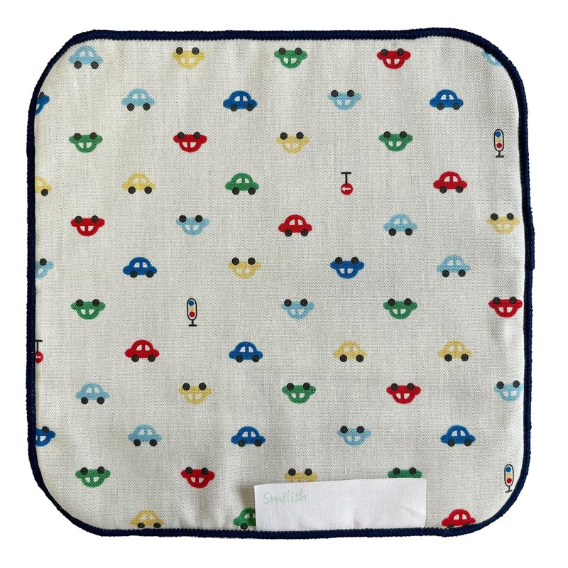 Smilish Matching Mini Towel Handkerchief, Car Pattern (5.9 x 5.9