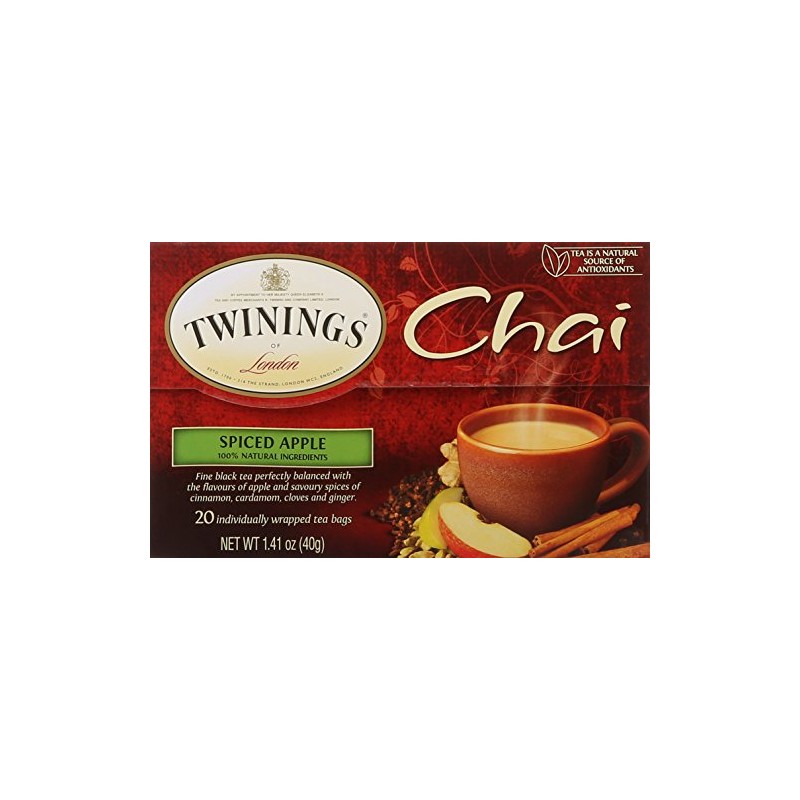 Twinings of London Apple Spice Chai Tea Bags, 20 Count