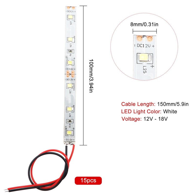 YIXISI 15 PCS 100mm Prewired Strip LED, 2335 SMD LED
