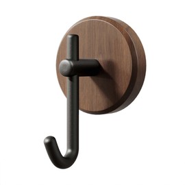 DYNAFIRE Juego de 4 Ganchos autoadhesivos para pared – Ganchos modernos sin taladro para colgar abrigos, ropa, toallas, bolsos. Perchero adhesivos para pared ideales en baño y hogar. Nogal Oscuro