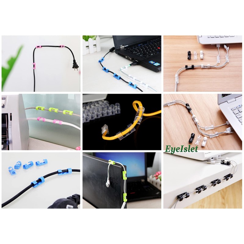 Self-Adhesive Cable Clips Organizer Drop Wire Holder Cord Management, Max