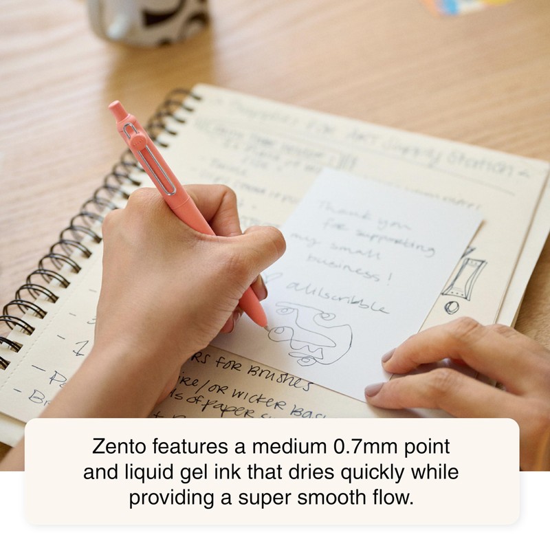 uni-ball Zento Gel Ink Rollerball Pens, 4 Black Medium Point