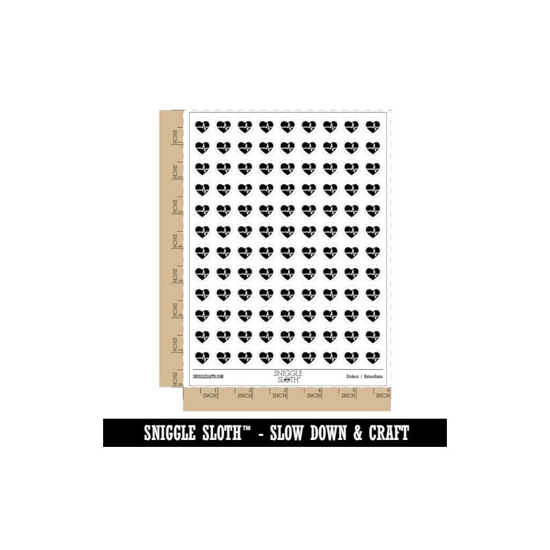 EKG Pulse Heart Beat 200+ Round Stickers - Matte Finish