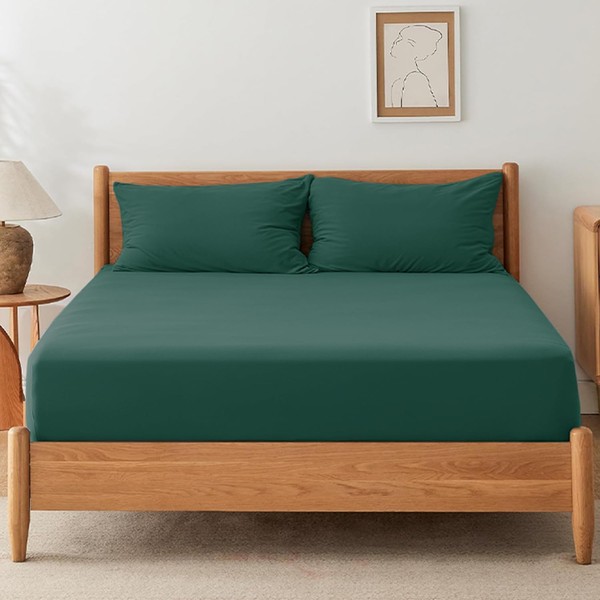 SSW HOMES Super King Fitted Sheet Emerald - Deep Pocket