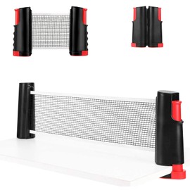 YJZQ Retractable Table Tennis Net Portable Adjustable Table Tennis Ping Pong Net Sports Equipment Table Tennis Ping Pong Post Set, Fit Any Table, Play Tennis Anytime Anywhere (Black)