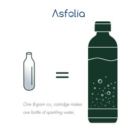 Asfolia Portable Sparkling Water Maker Stainless Sparkling Water Machine Soda Maker for Home And Outdoor Use Carbonator with 10PCS Cylinders 1L PET Bottle BPA Free,(White)