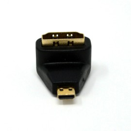 eleFlorida HDMI standard female to micro HDMI  Male black connector adapter 90° e48