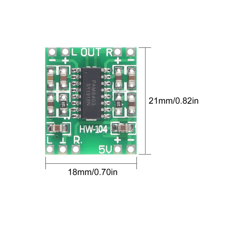 AOICRIE Super Mini PAM8403 Digital Power Amplifier Board 2 x