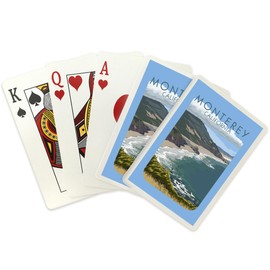 Lantern Press Monterey, California, Coastal Scene, Painterly, (52 Playing Cards, Poker Size Card Deck with Jokers)