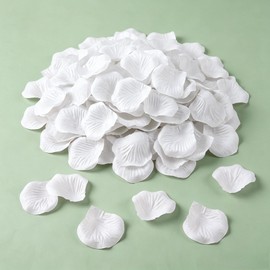 Ertzinla 3000Pcs White Artificial Rose Petals, Non-Woven Realistic Fake Petals for Wedding Valentine's Day Romantic Decor (3000, White)
