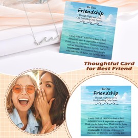 EPIRORA Friendship Gifts for Bestie, Silver Wave Necklace for Women, Best Friend BBF Christmas Birthday Jewelry Present Idea