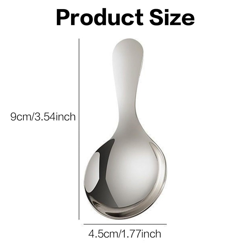 3 Pcs Stainless Steel Short Handle Spoons,Round Spoon,Mini Short Handle