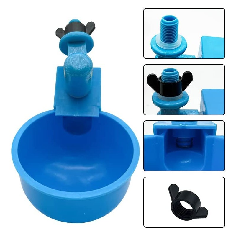 3Pcs Automatic Poultry Waterer 3/8 Inch Thread Filling Waterer Cups